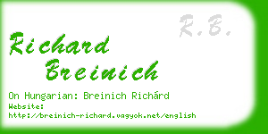 richard breinich business card